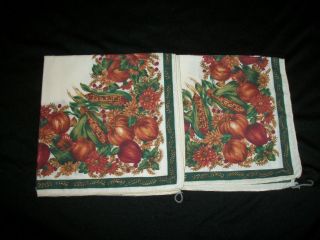 2 Piece Set Vintage Table Cloth Napkins Size 17 " Inch Square Autumn Harvest