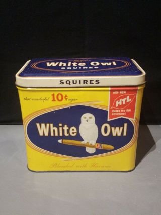 White Owl Squires 10 Cent Cigar Tin Tobacco Tin