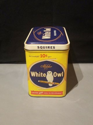 WHITE OWL SQUIRES 10 CENT CIGAR TIN TOBACCO TIN 2