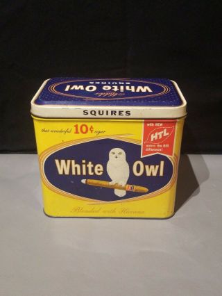 WHITE OWL SQUIRES 10 CENT CIGAR TIN TOBACCO TIN 3