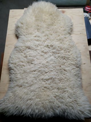 Vintage Authentic Sheepskin Rug 24 Inches By 36 Inches