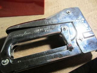 Vintage Swingline Heavy Duty Staple Gun Kit - Tacker 800 Metal Case EUC 3