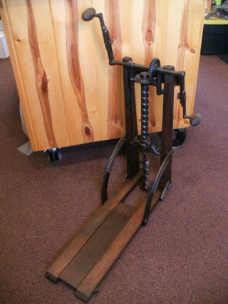 Antique 1872 Barn Beam Boring Auger Drill Press Hand Crank Cast Iron Phillips?