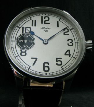 Alpina 720 Union Horlogere Antique Wwii Era Large Steel Wristwatch Hi - Grade