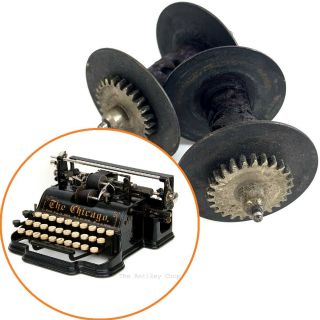 Chicago No.  1 Typewriter Ribbon Spools Antique Schreibmaschine Machine A Ecrire