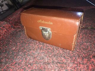 Vintage Record Ambassadeur 5000 Silver Clasp Leather Case W/ Spare Parts