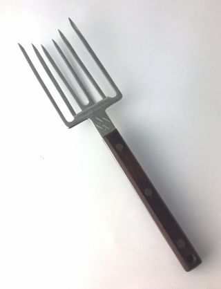 Vintage Stainless Steel Universal Food Fork 6 Pronged Heavy Duty Bbq Camping