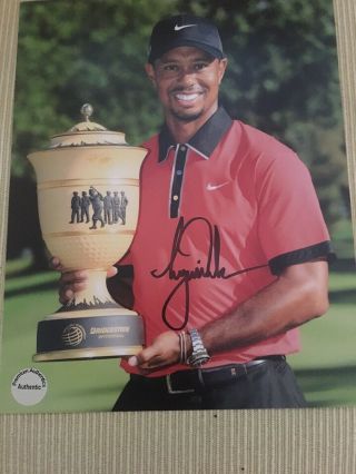 Tiger Woods Signed Autograph 8x10 Bridgestone Masters Champ Photo W/coa