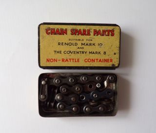 Chain Spare Parts For Renold Mark 10 In Tin,  Antique Motorcycle Bike Memorabilia