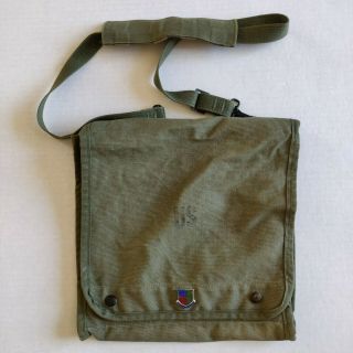Vintage Us Military Canvas Case Map And Photograph Shoulder Bag W/strap