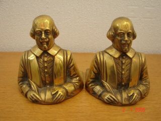 Solid Brass William Shakespeare Bookends