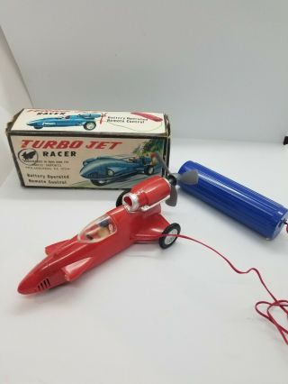 Vintage Turbo Jet Racer Battery Operated Remote Control,  Box,