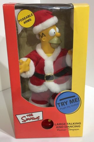 Vintage The Simpsons Homer Simpson Large Talking And Dancing Christmas Santa