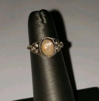 Vintage Sterling Silver And Moonstone Ring Size 3.  25