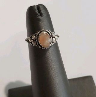 VINTAGE STERLING SILVER AND MOONSTONE RING SIZE 3.  25 2
