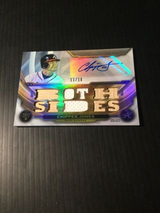 2019 Topps Triple Threads Chipper Jones Both Sides 9 Piece Relic Auto 11/18
