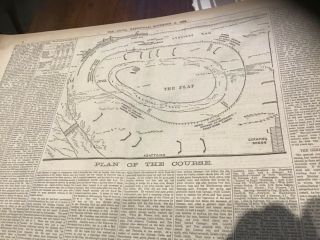 1893 Antique Newspapers 2 Melbourne Cup Herbert Cripps Tarcoola Flemington Map