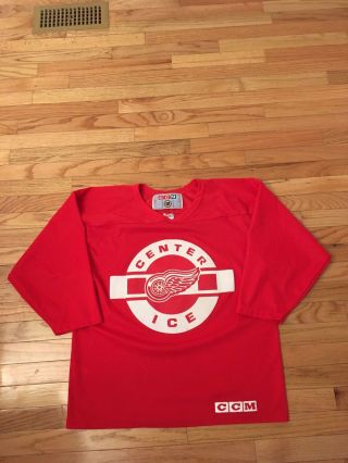 Detroit Red Wings Nhl Vintage Ccm Center Ice Practice Jersey Men 