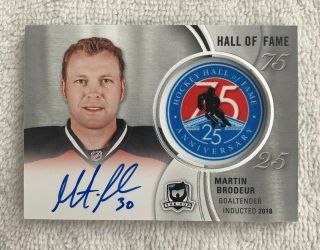 2018 - 18 The Cup Hall Of Fame 75 25 Patch Auto Martin Brodeur Jersey Devils