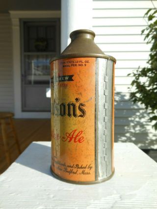 Antique IRTP DAWSONS MASTER ALE Cone Top Beer Can - Historic Bedford,  Mass. 2