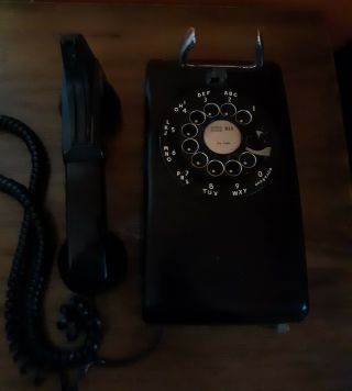 Vintage Western Electric Bell System Rotary Black Wall Telephone