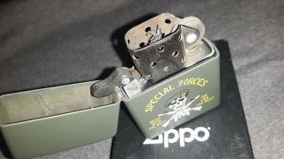Zippo Lighter,  Green,  Army Special Forces Edition,  Slightly 2