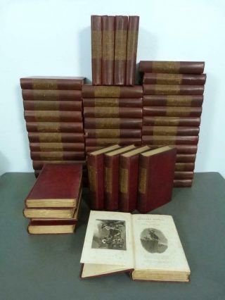 Set Of 48 Decorative Antique Bindings 1895 Walter Scott Waverley Novels Complete