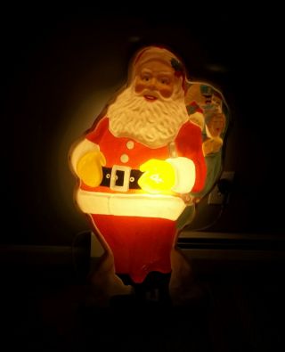 Vintage Santa Claus Vacuum Mold Christmas Light Up Wall Decor 32 " Plastic