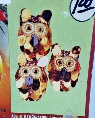 Walco Owl Vintage Sequin Bead Christmas Ornament Craft Kit Makes 3 Read