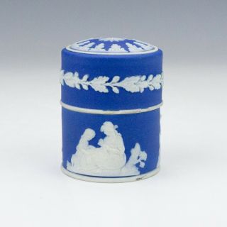 Antique Wedgwood Blue & White Jasperware - Go To Bed Vesta Box - Unusual