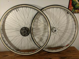 Vtg Old School Road Bike Champion 27 1/4 Rims With Campagnolo Hubs