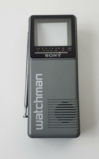 Vintage Sony Watchman Fd - 10a Flat B&w Portable Tv 1980s/ &
