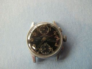 Cortebert Civitas Mens Black Dial 17j Vintage Chronograph Watch