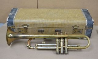 Vintage Richelieu Trumpet Made In England With Case - U.  S.