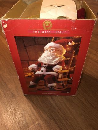 Vintage Rocking Santa Claus Animated Figure Holiday Time Christmas Rocking Chair
