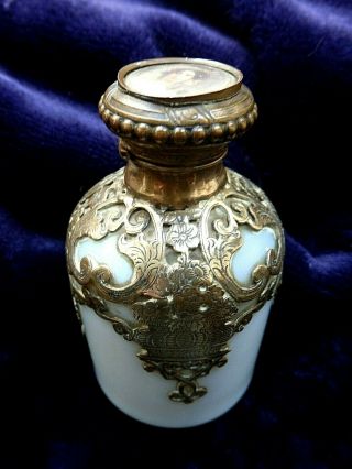 Antique French Opalescent And Ormolu Scent / Perfume Bottle.  Paris 1890/1900