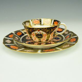 Antique Royal Crown Derby Porcelain - Old Imari Cup Saucer & Tea Plate Trio 3