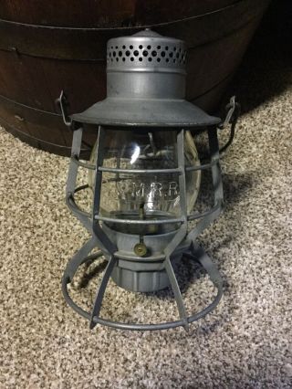 Dressel Tall B & M Rr Boston And Main Railroad Lantern Globe Antique Vintage