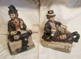 2 - Vintage Waco Melody In Motion Musical Porcelain Hobo Clowns