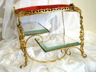 C.  1899 Antique French Gold Gilt Metal Boudoir Display Stand