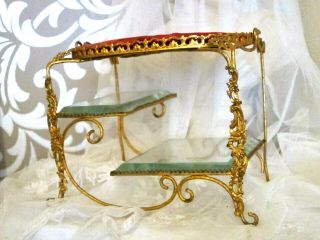 c.  1899 Antique French Gold Gilt Metal Boudoir Display Stand 2