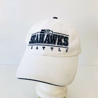 Nfl Seattle Seahawks Authentic Throwback White Baseball Style Strapback Cap Hat