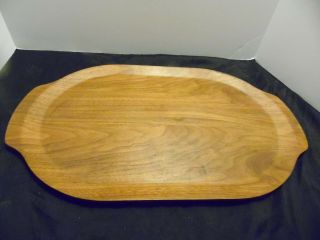 Vintage,  Large Wood Serving Tray Oval Platter Plate With Handles