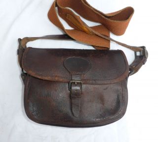 Antique Leather Cartridge Bag " The Abergeldie Bag " C1920