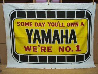 Vintage Yamaha Advertising Beach Towel Sign 1974 Rd Tz Tx Mx Gt Dt Gt Yz Ty