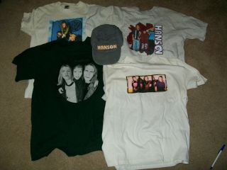 (4) Vintage Hanson T Shirts And Hat Xl,  L,  L,  Youth Xl