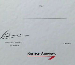 BLANK BRITISH AIRWAYS CONCORDE FLIGHT CERTIFICATE FROM THE LATE 90s 3