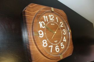 Sieko Simulated Wood Wall Clock 80 ' s Vintage Still Has Price Tag 2