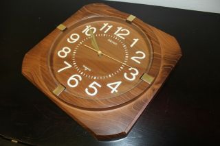 Sieko Simulated Wood Wall Clock 80 ' s Vintage Still Has Price Tag 3