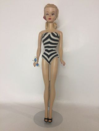1960 Mattel 3 Ponytail Barbie Doll Blonde